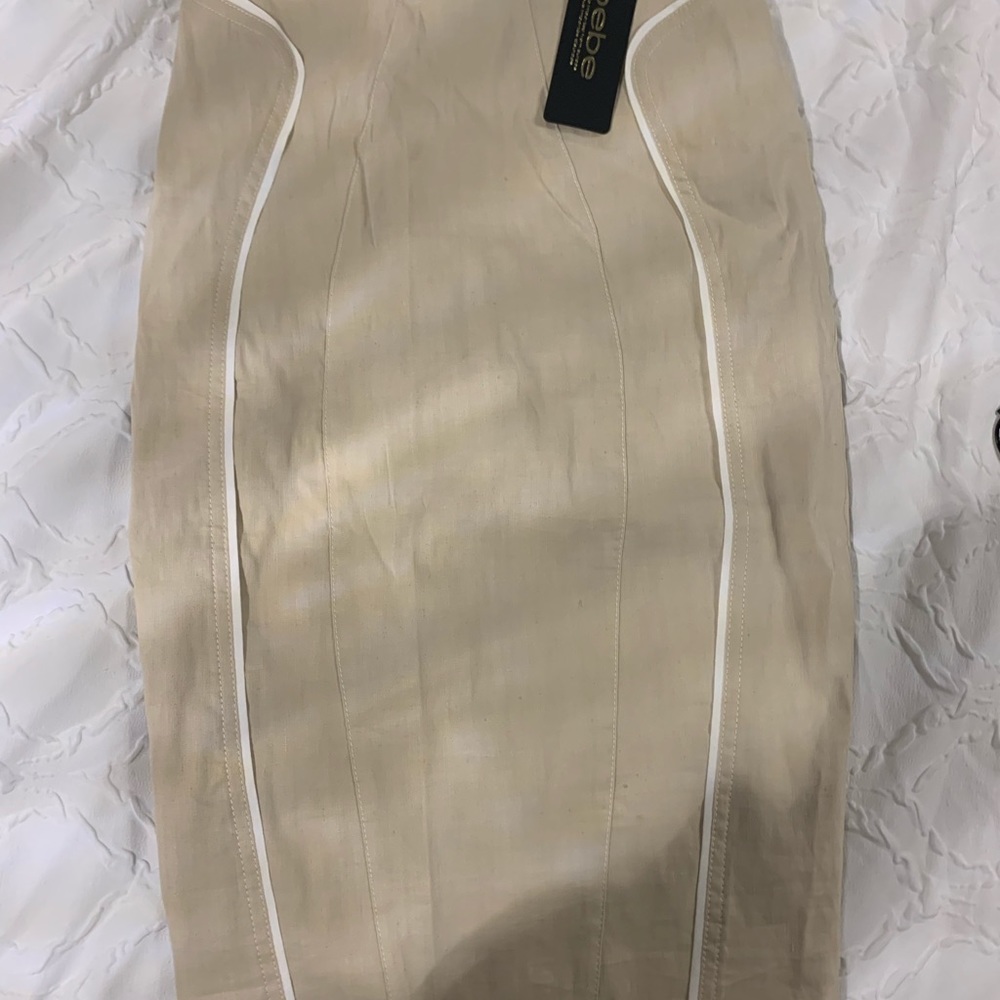 Cream pencil skirt